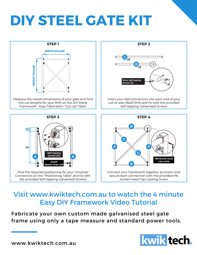 DIY Metal & Steel Gate Frame Kits Australia Kwiktech